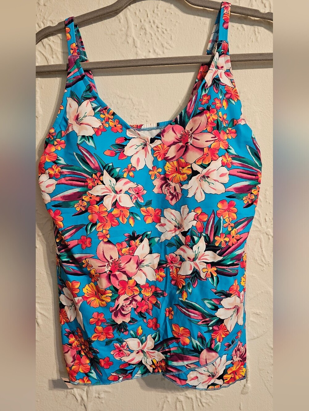 Lands' End Tankini Top Floral Women's Swim NWT S